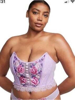Victoria's Secret Dream Angels Floral Lace Embroidery Corset- Size Medium- NWT